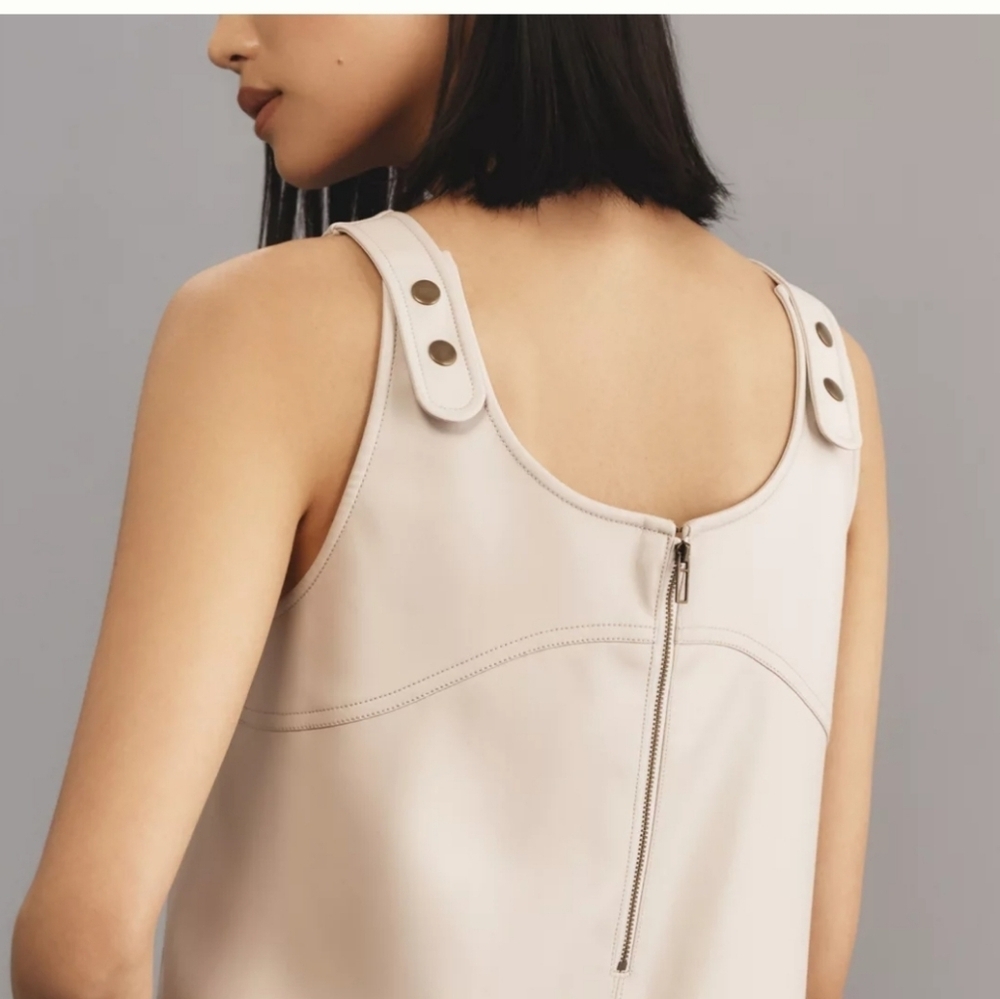 Pilcro for Anthropologie Vegan Leather Mini Dress Size 6 - Picture 2 of 9